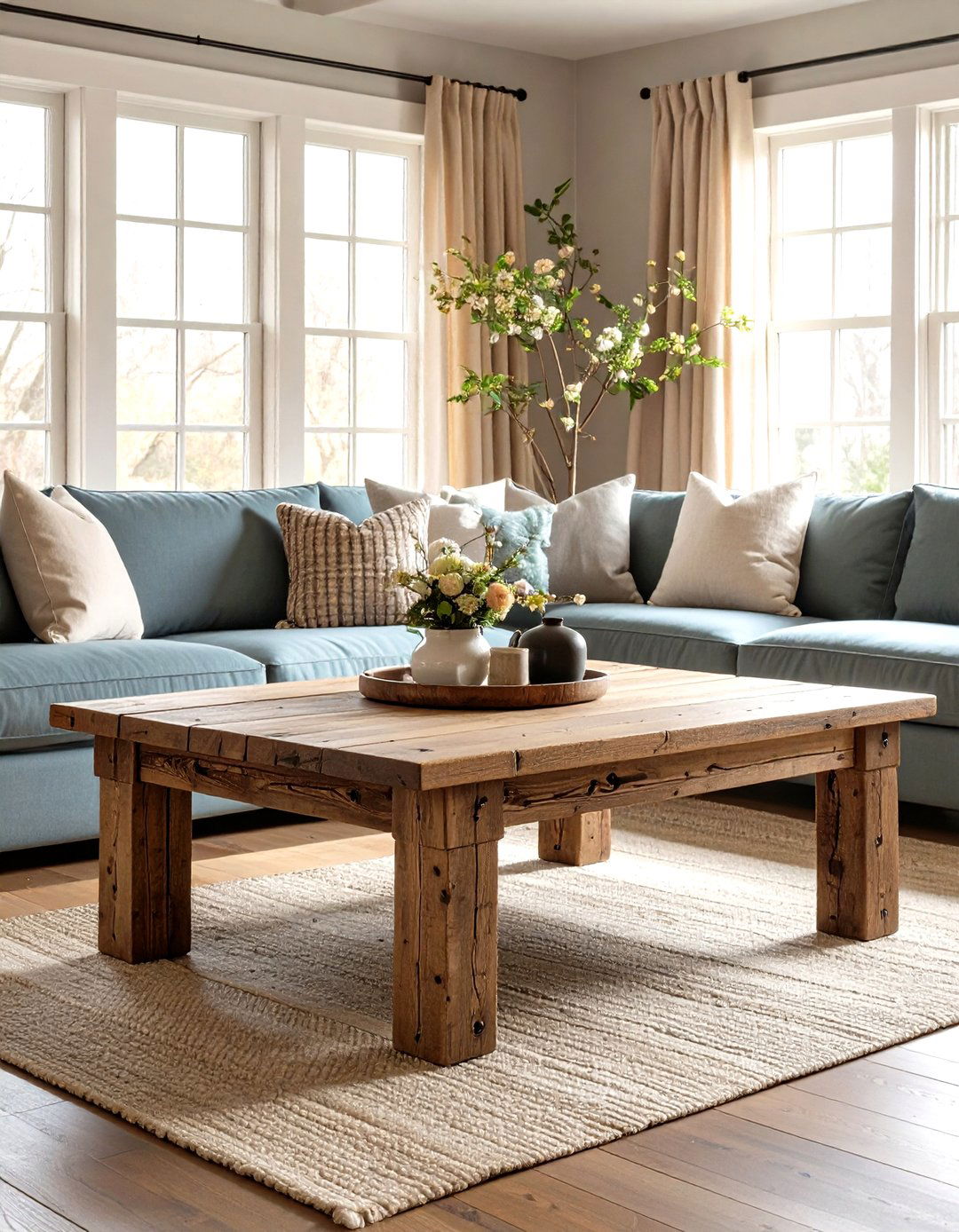 Craft a Rustic Coffee Table from Salvaged Boards - 20 French Country Living Room Ideas