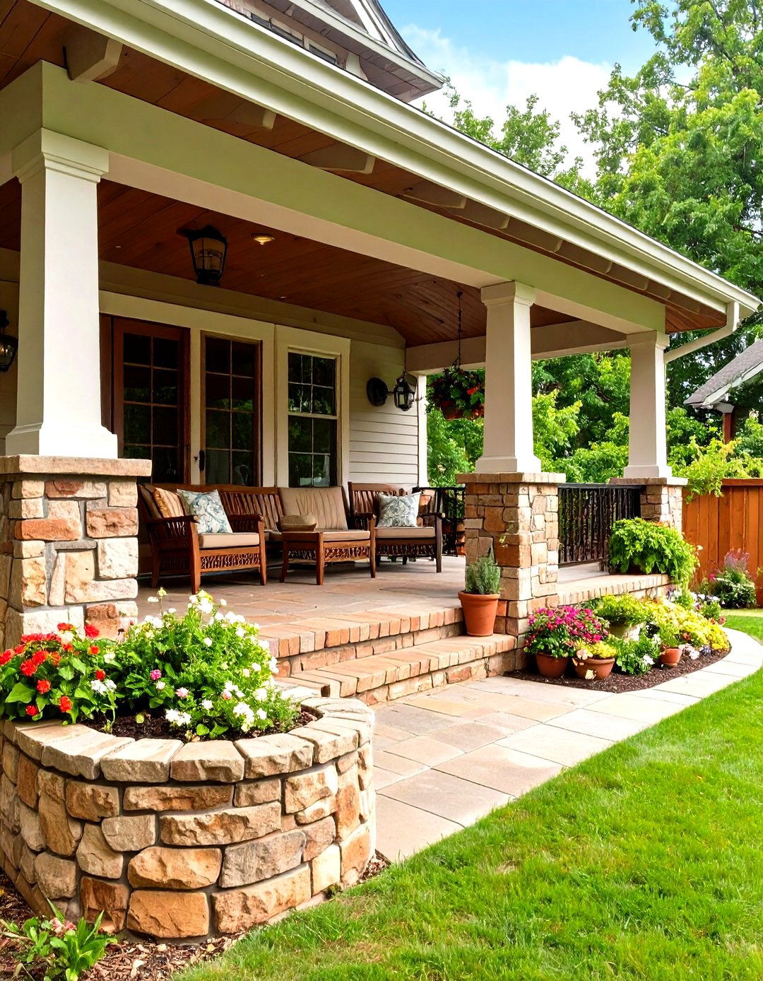Craftsman Brick or Stone Knee Walls for Porch Definition - 20 Craftsman Style House Exterior Ideas