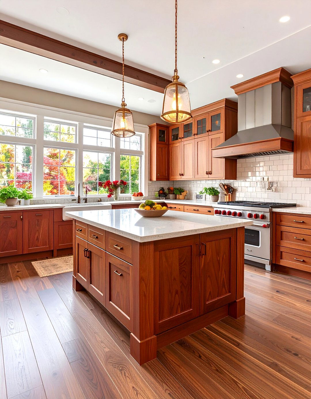 Craftsman Kitchen With Dark Wood Floors and Mission Style Details - 20 Kitchen With Dark Wood Floors