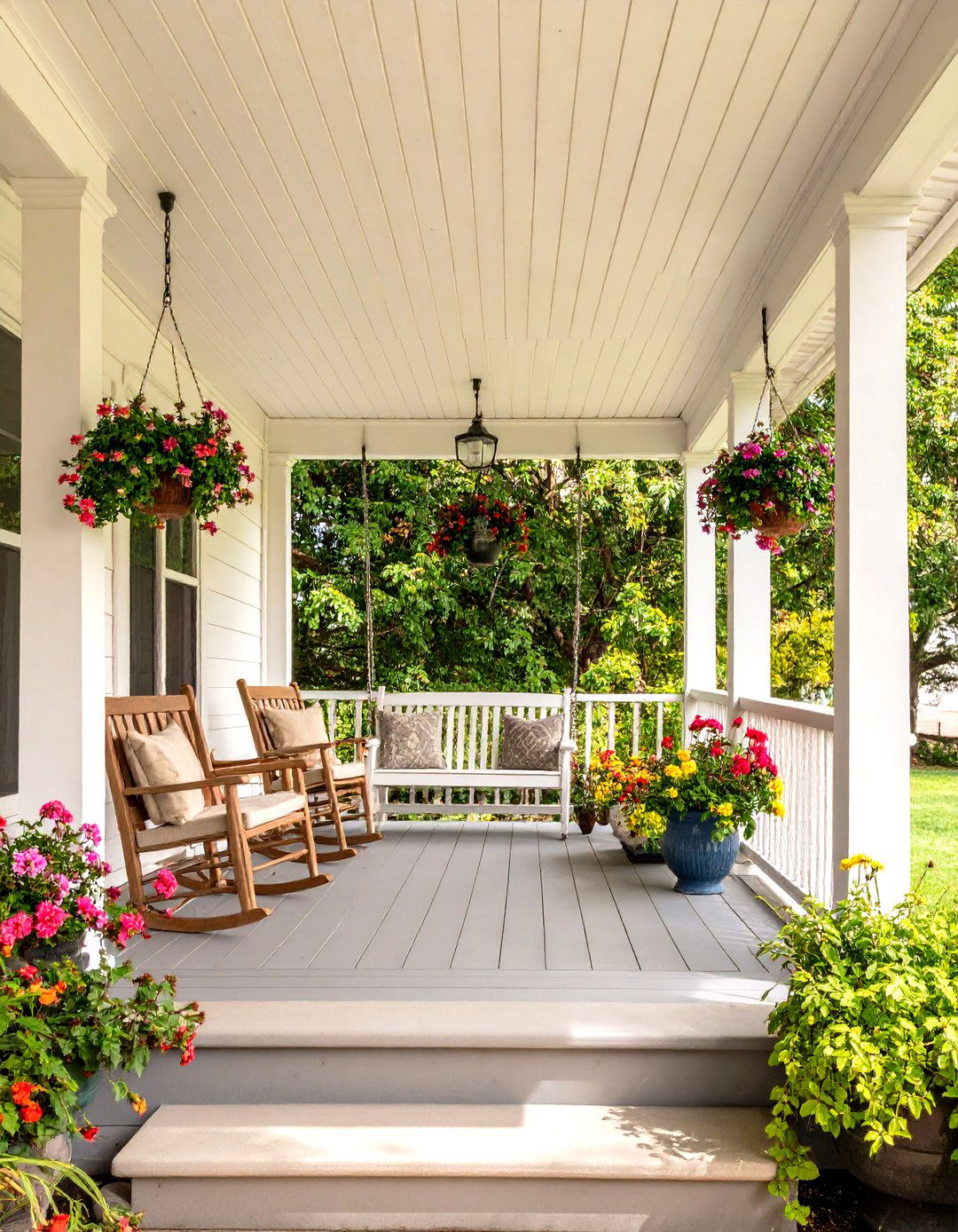 Craftsman Spacious Front Porch as Outdoor Living Room - 20 Craftsman Style House Exterior Ideas