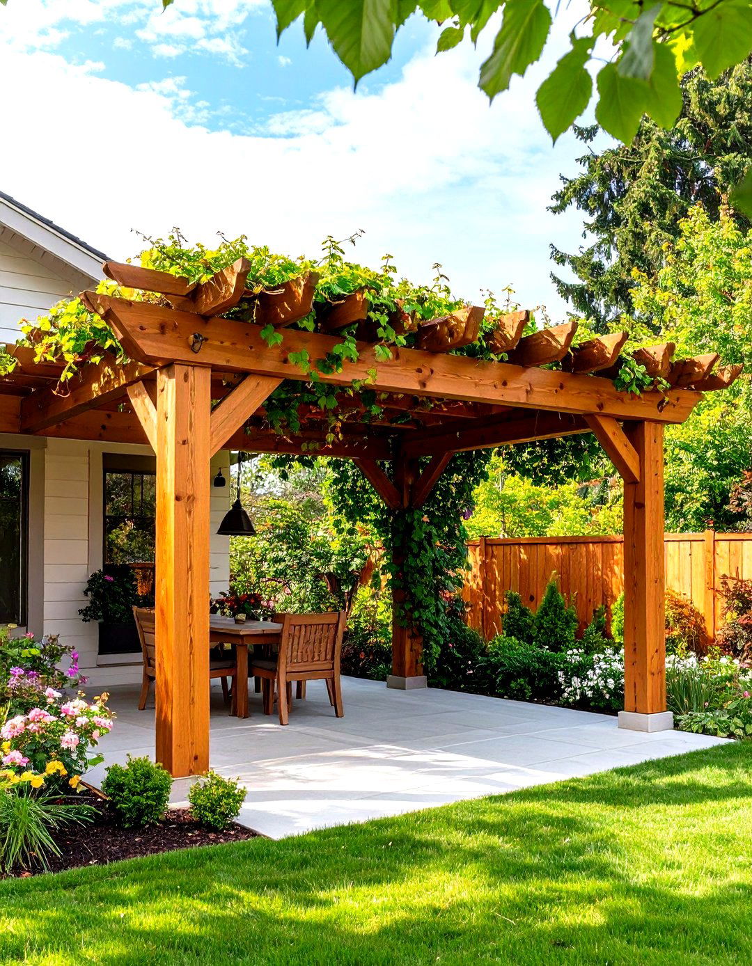 Craftsman Wood Pergola Accents over Garages or Walkways - 20 Craftsman Style House Exterior Ideas