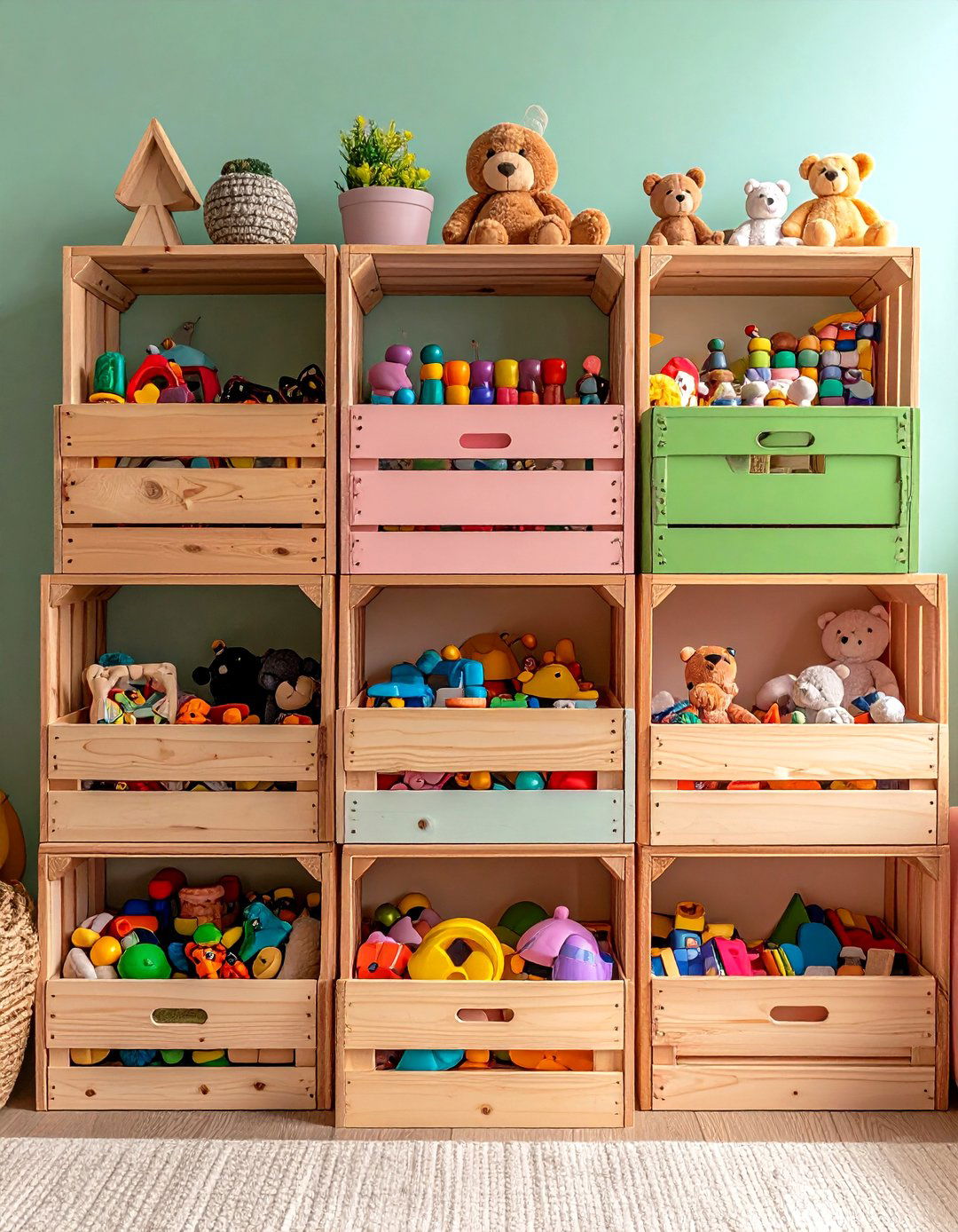 Crate Stack Systems for Playroom Storage - 20 Playroom Storage Ideas