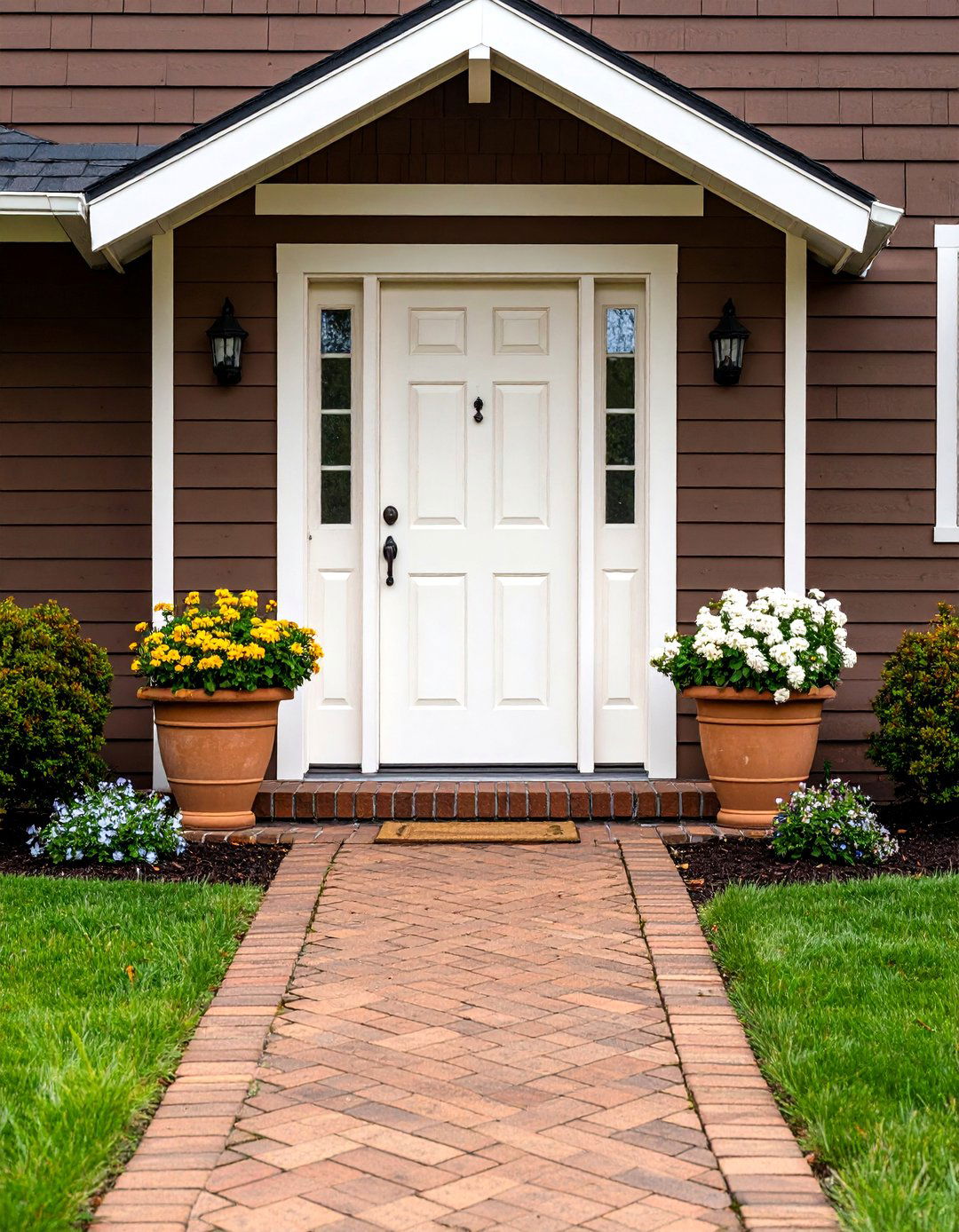 Creamy Off White Brown House Front Door Color - 20 Brown House Front Door Colors