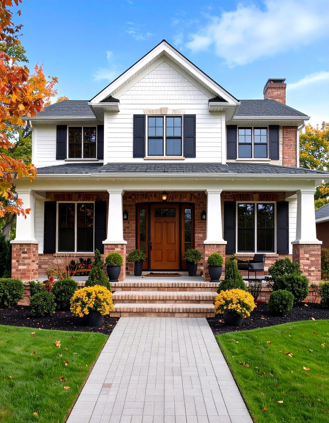 Creamy White Brick for Soft Sophistication - 20 Exterior Brick Paint Color Ideas