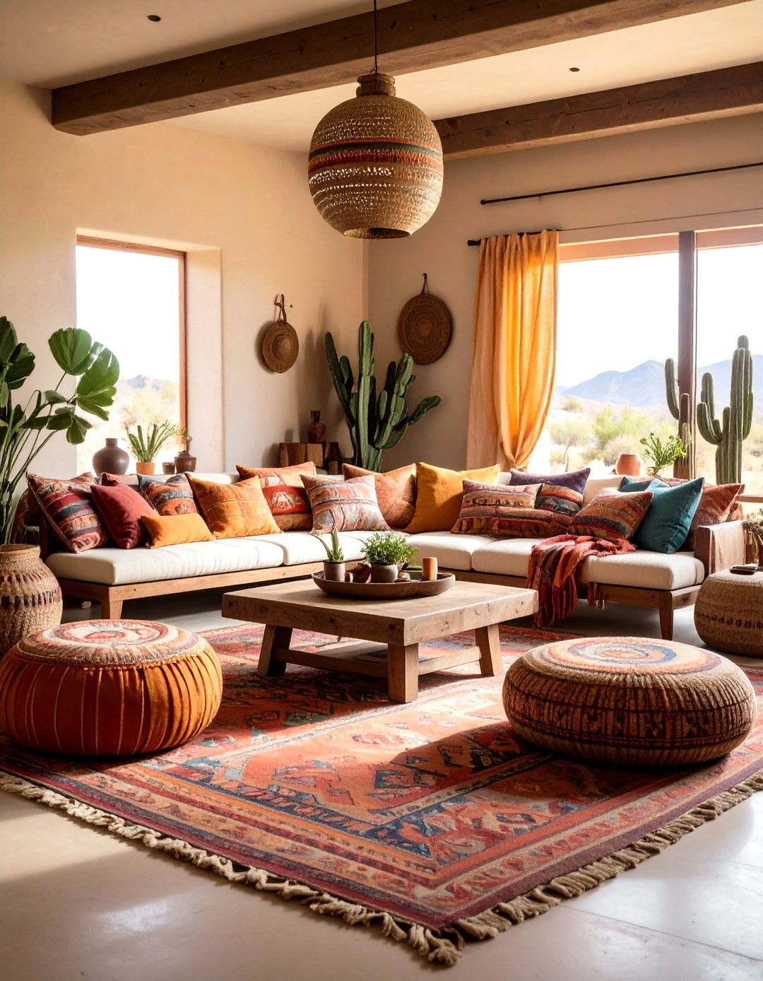 Create Cozy Floor Seating and Bancos - 20 Southwestern Living Room Ideas