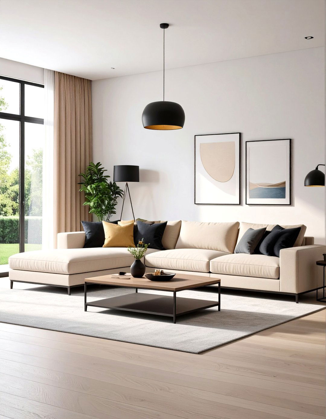 Create Dynamic Contrast with Two Tone Sectionals - 20 Sectional Living Room Ideas