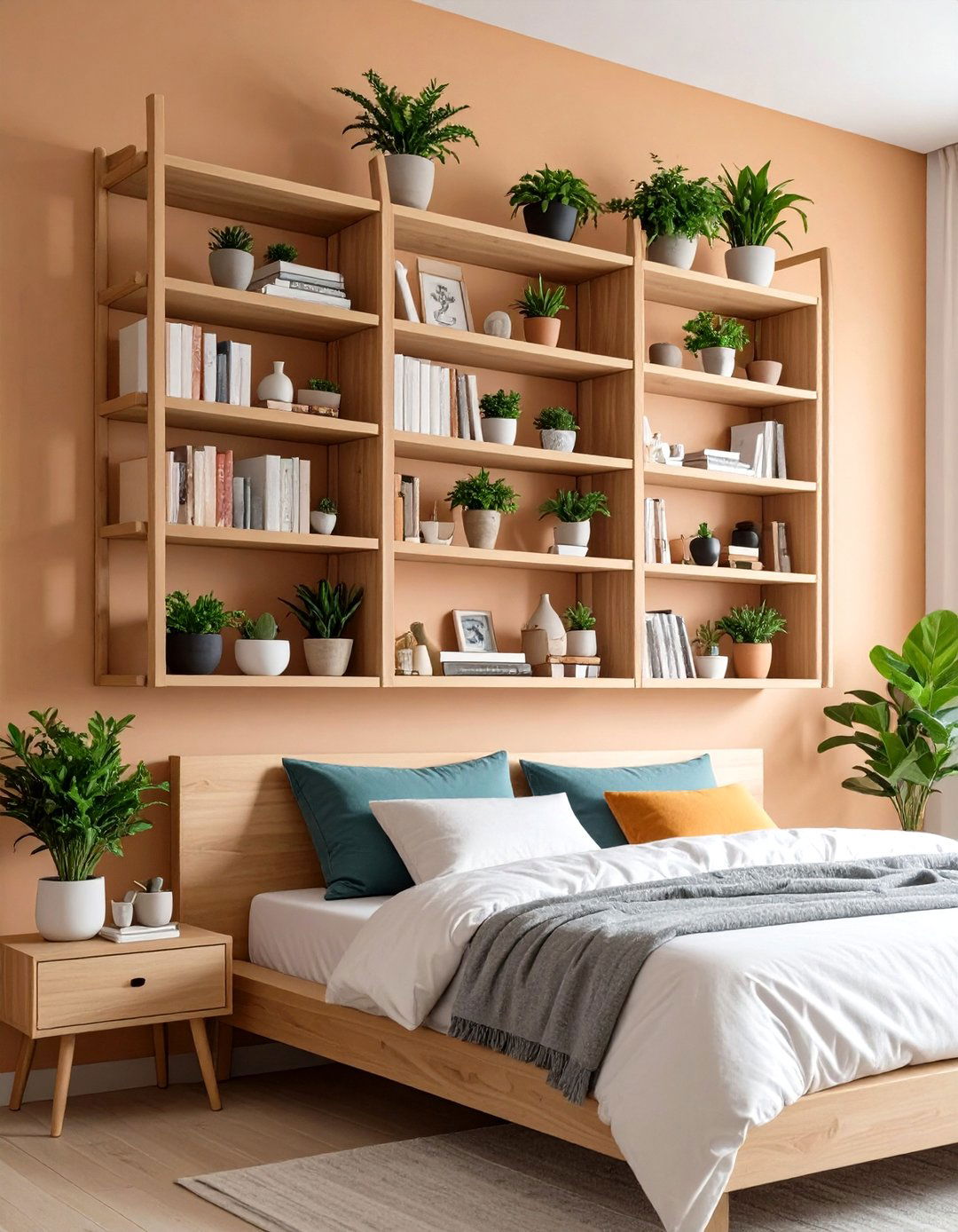 Create a Bookshelf Headboard - 20 Student Bedroom Design Ideas