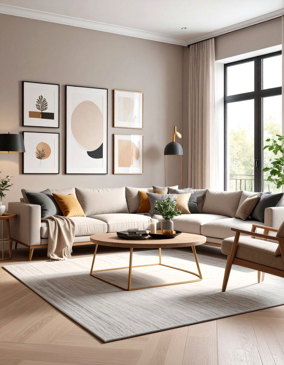 Create a Greige Gallery Backdrop - 20 Greige Living Room Ideas
