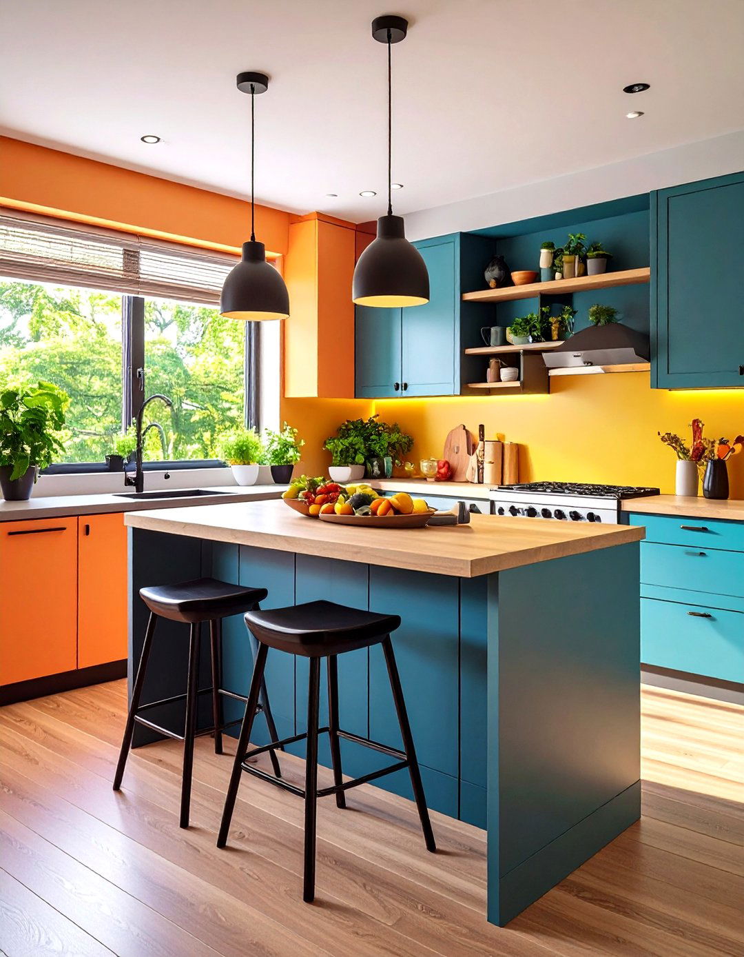 Create a Mini Breakfast Bar - 20 Small Kitchen with Black Appliances Ideas