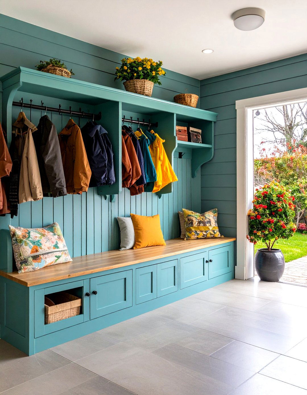 Create a Mudroom Drop Zone at the Interior Threshold - 20 Garage Makeover Ideas