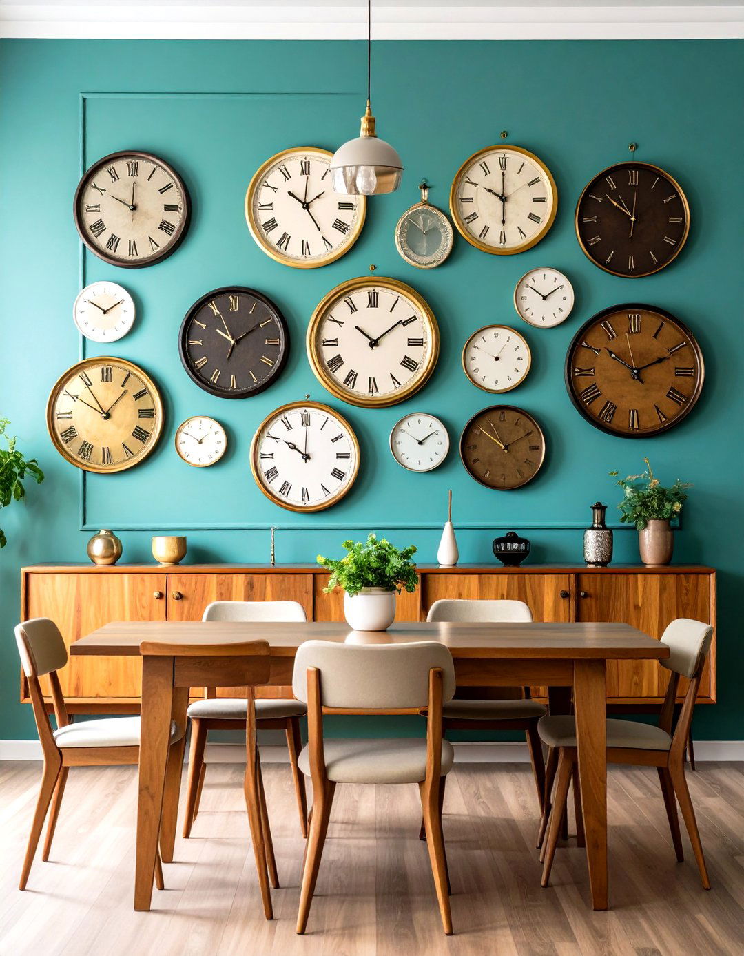 Create a Vintage Clock Gallery Wall - 20 Vintage Dining Room Ideas