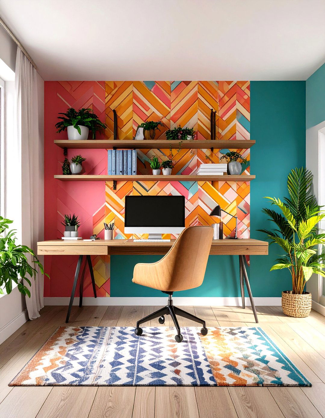 Create an Accent Wall or Wallpapered Nook - 20 Small Home Office Ideas