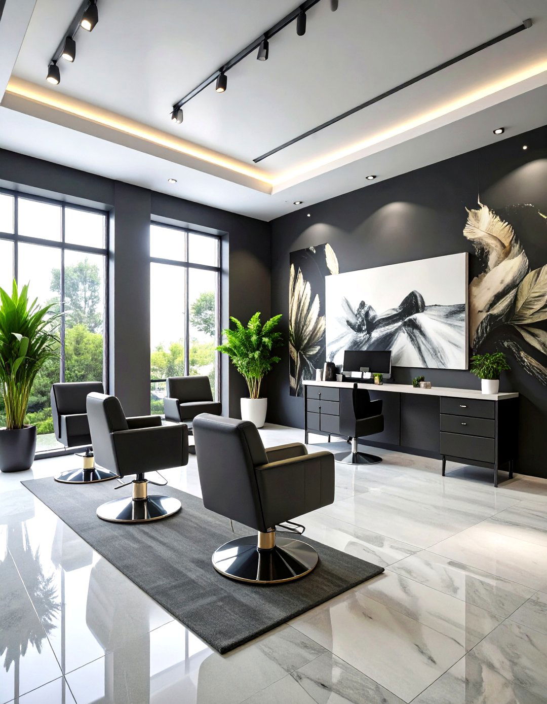 Creative Wall Art - 20 Small Salon Interior Design Ideas