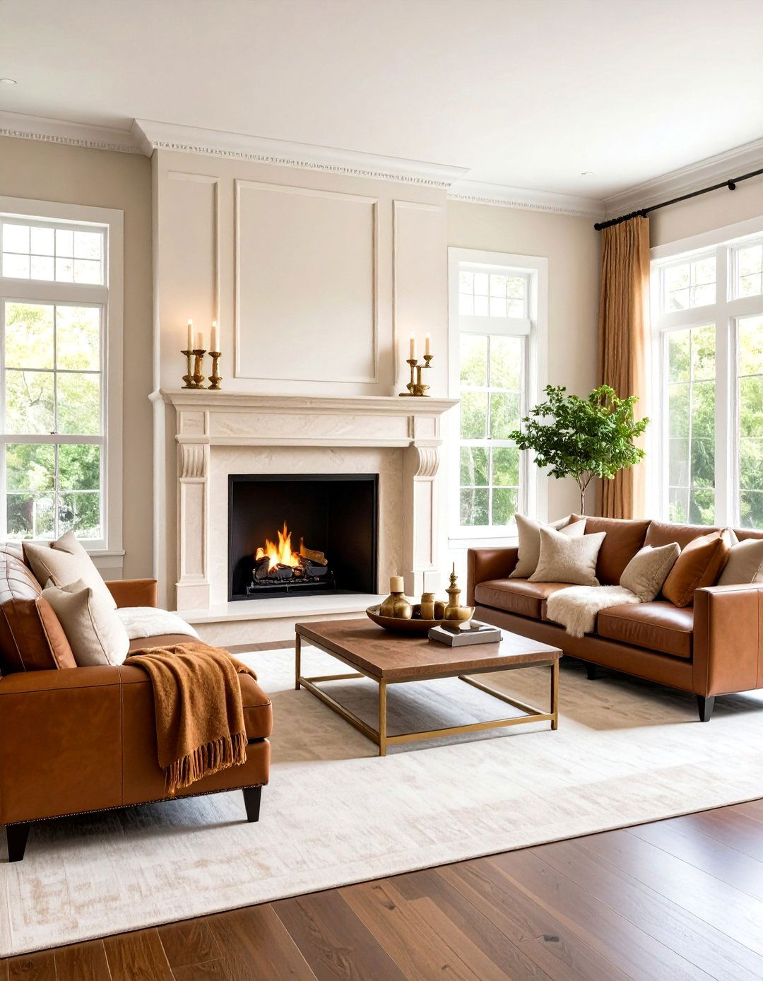 Crema Marfil Warm Embrace - 20 Marble Fireplace Ideas