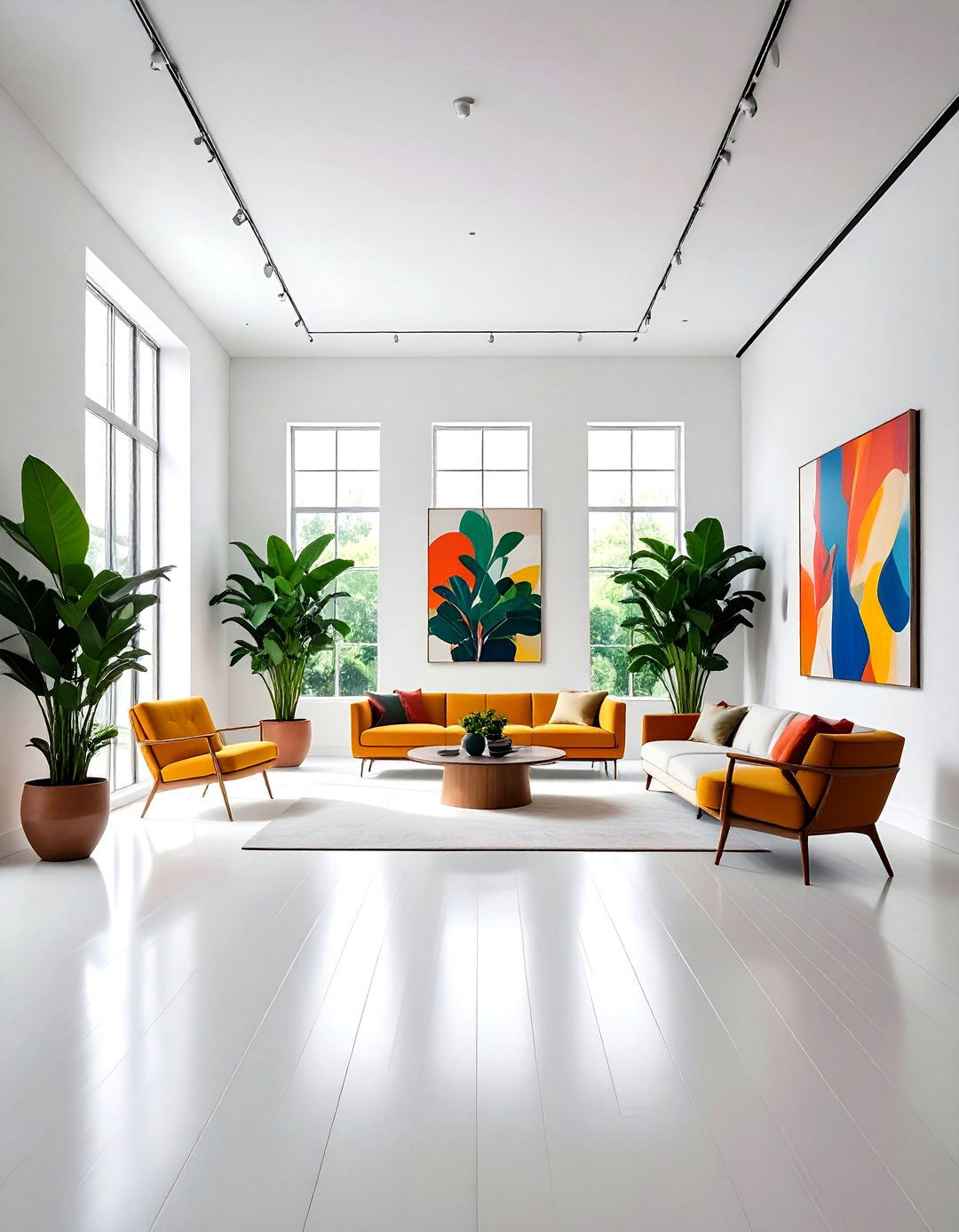 Crisp All White Walls and Painted Floors - 20 Floor and Wall Color Ideas