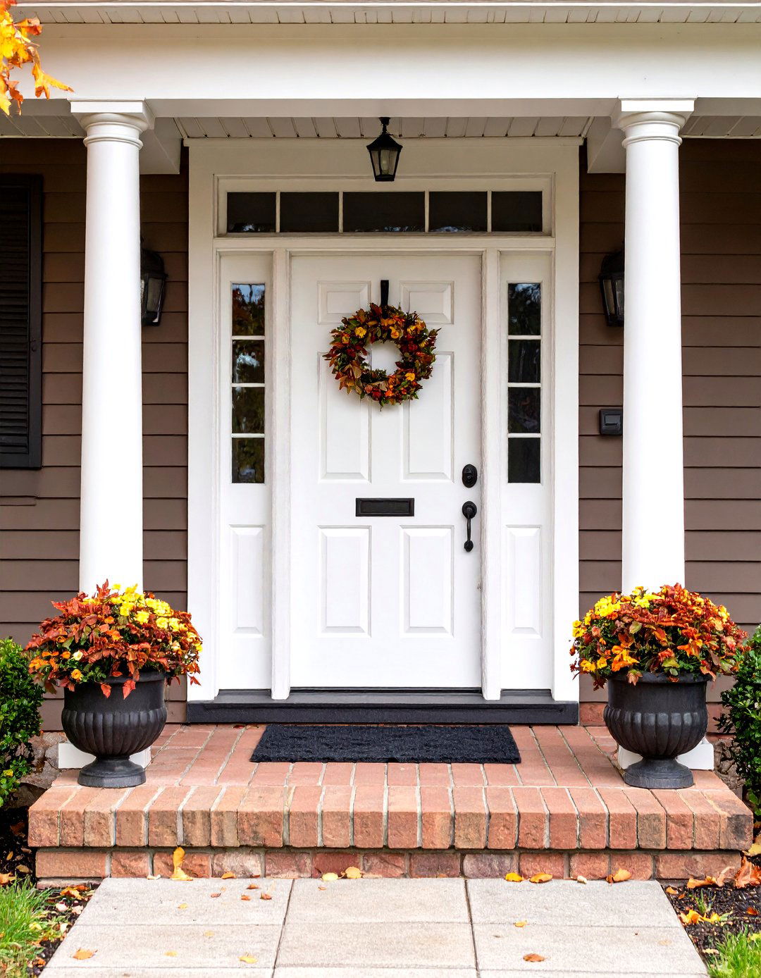 Crisp White Brown House Front Door Color - 20 Brown House Front Door Colors