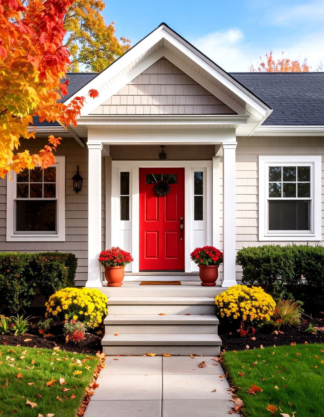 Crisp White Trim Classic - 20 Home Designs Using Natural Clay Siding Colors