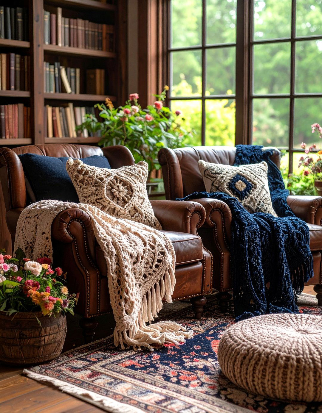 Crochet and Lace Throws in Shadowy Hues - 20 Gothic Boho Decor Ideas