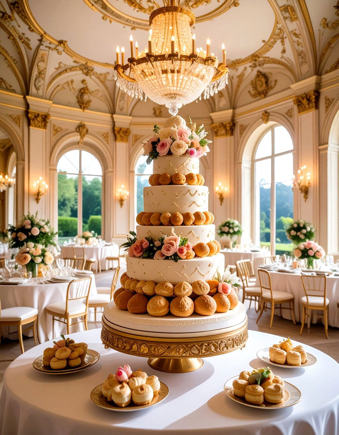 Croquembouche Tower Wedding Cake with French Elegance - 20 Wedding Cake Ideas