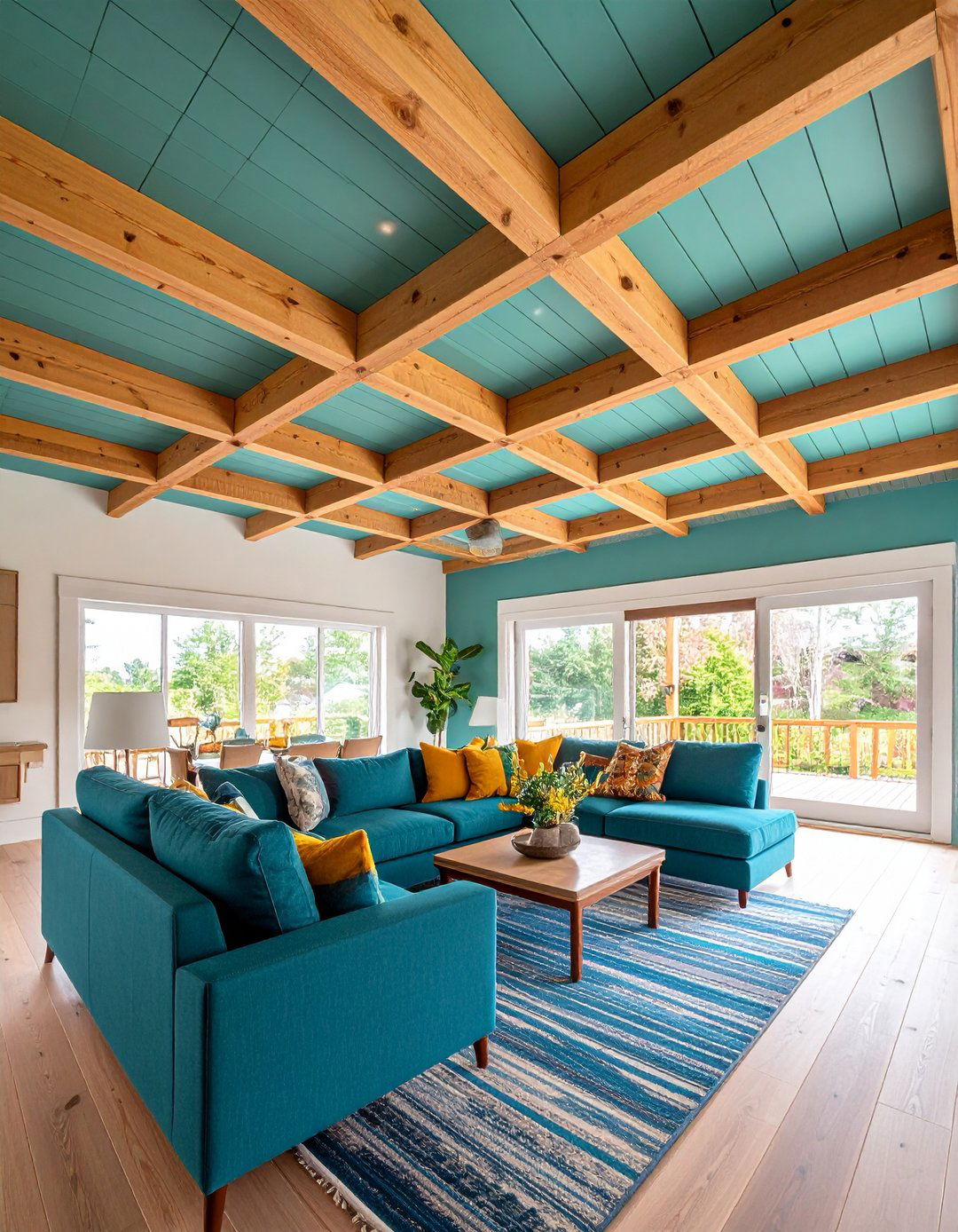 Crossbeams over Shiplap for Depth - 20 Shiplap Ceiling Ideas