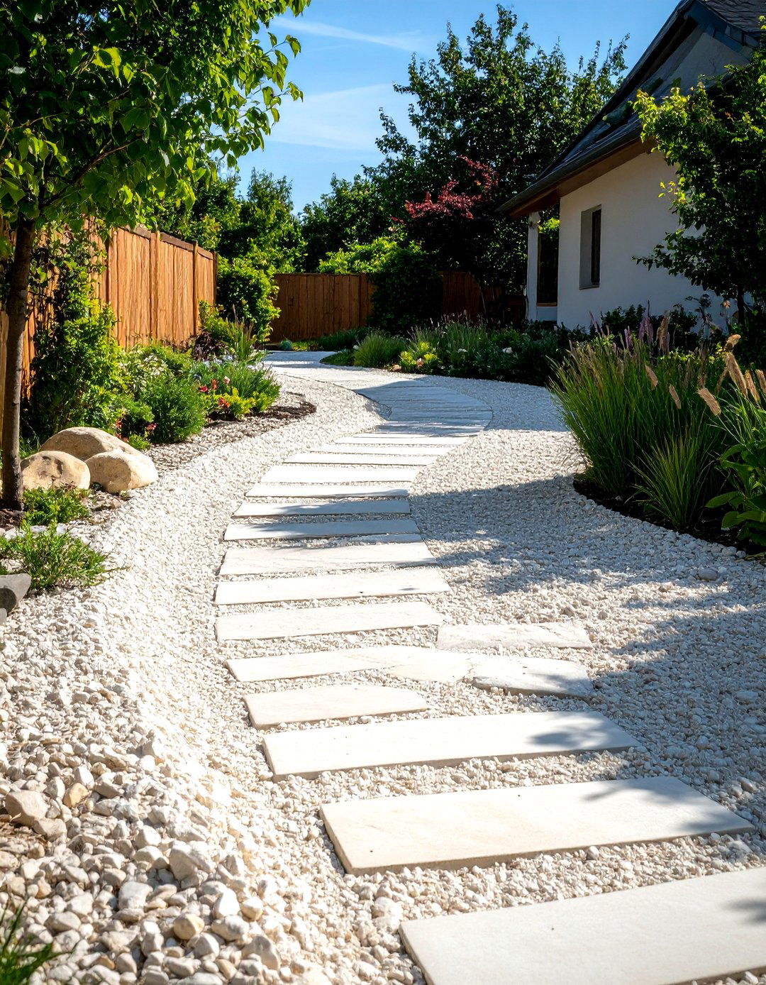 Crushed Limestone Farm Drive Walkway - 20 Farmhouse Walkway Ideas