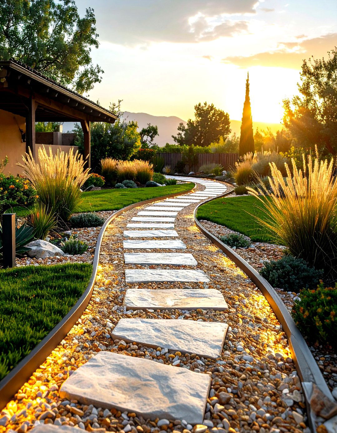 Crushed Stone Rock Walkway with Decomposed Granite Surface - 20 Rock Walkway Ideas