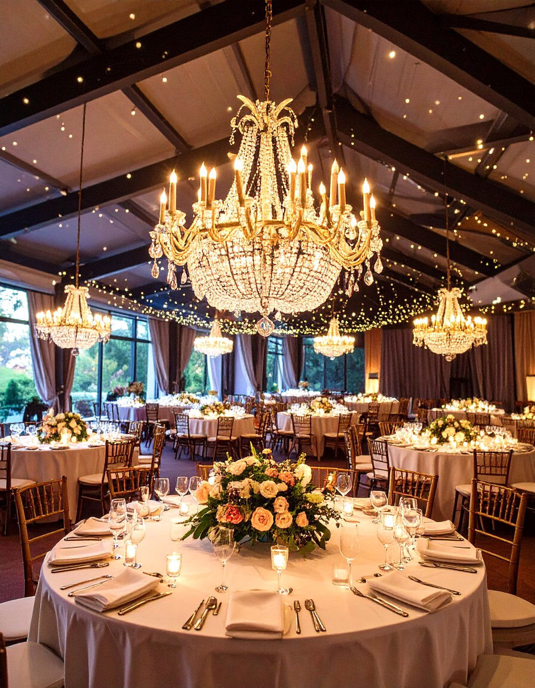 Crystal Chandelier Ceiling That Dazzles - 20 Glamorous Wedding Ideas