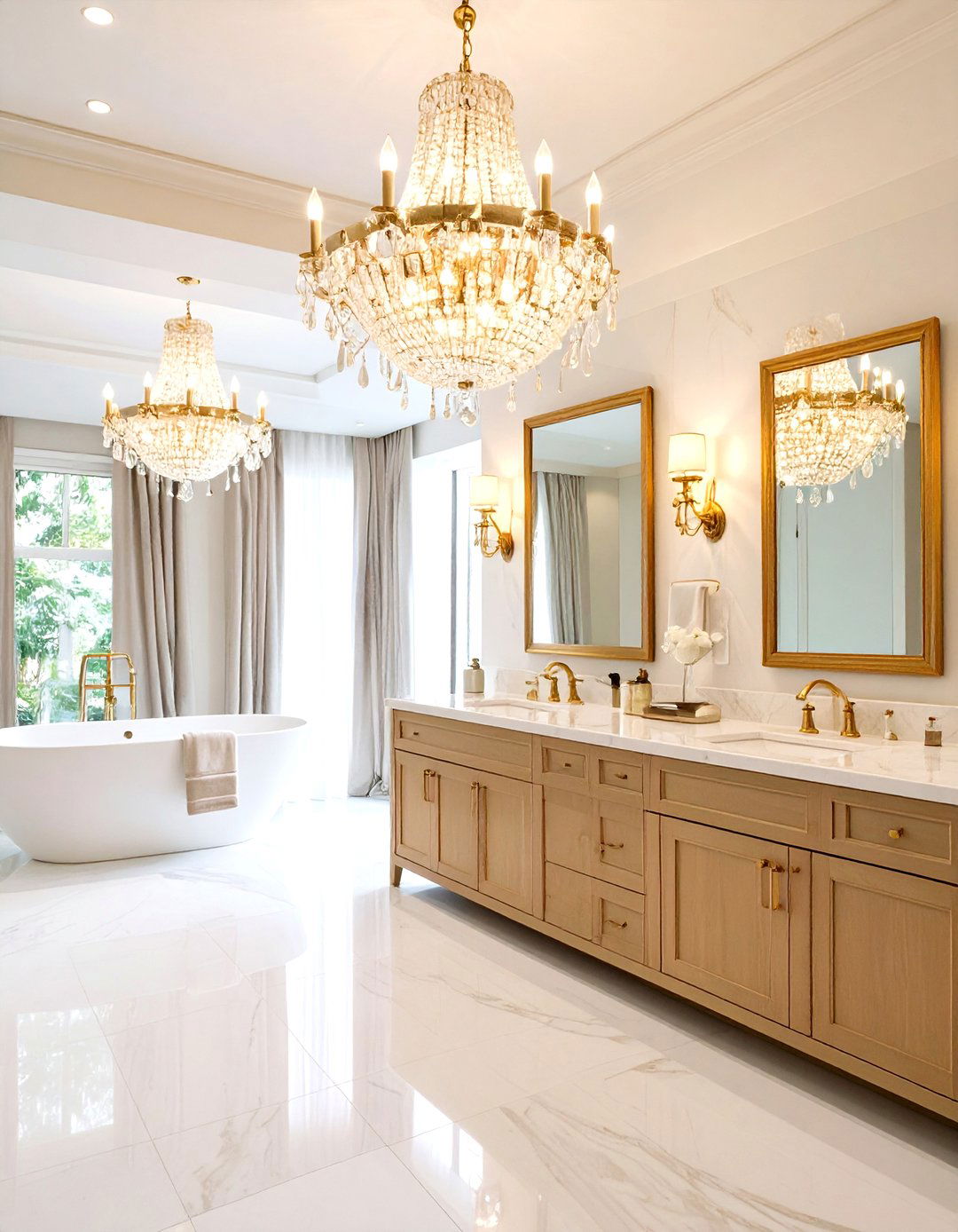 Crystal Chandelier Romantic Bathroom Elegance - 20 Romantic Bathroom Ideas