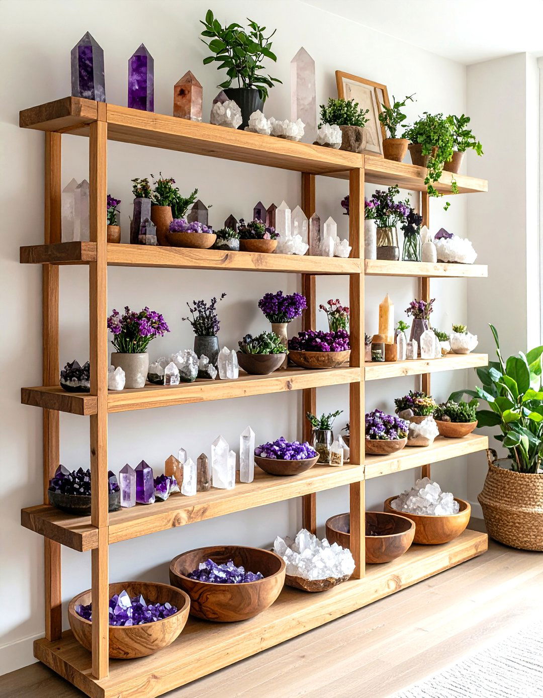 Crystal Display Witchy Living Room Shelving - 20 Witchy Living Room Ideas