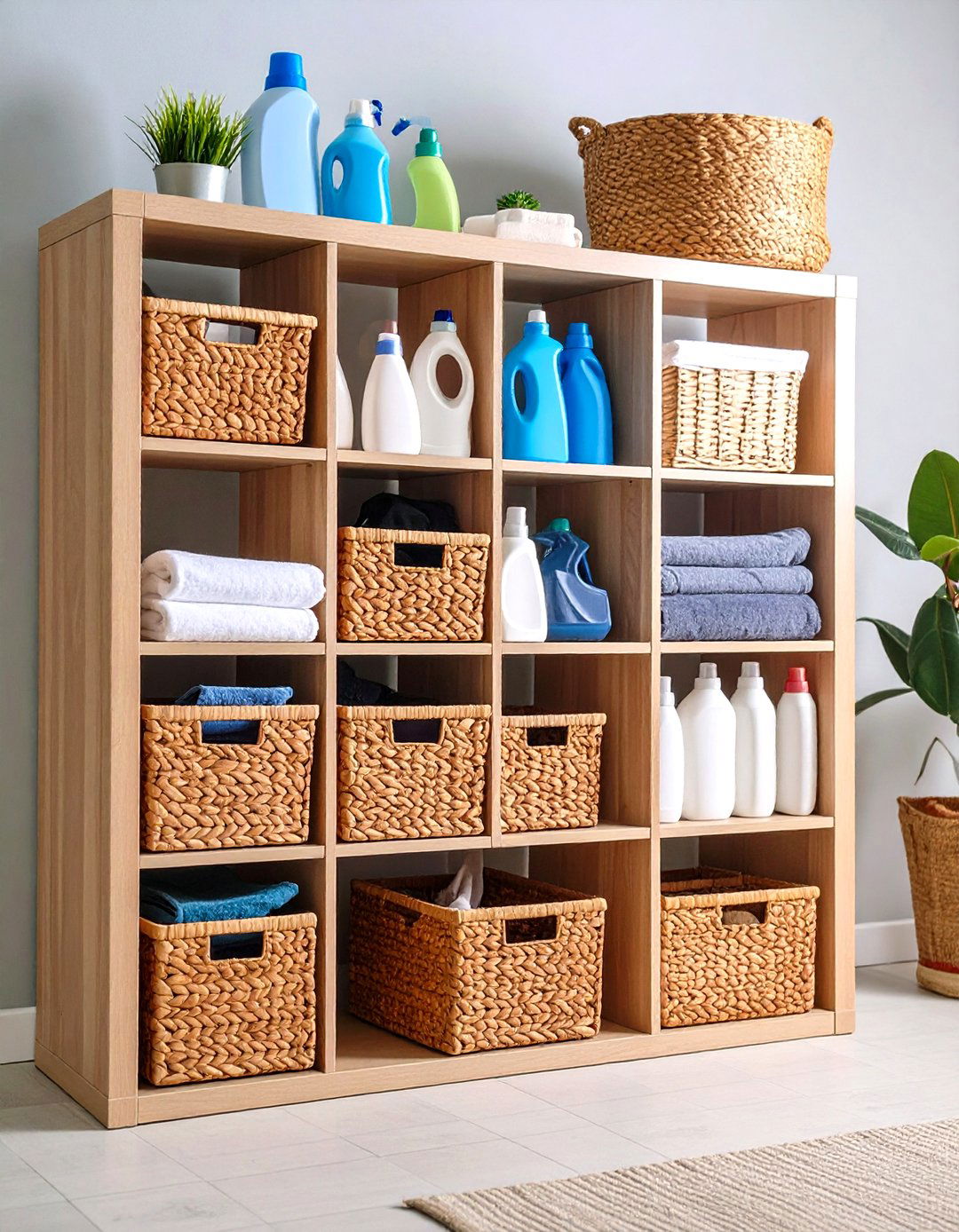 Cubby Style Storage Units - 20 Stackable Laundry Room Ideas