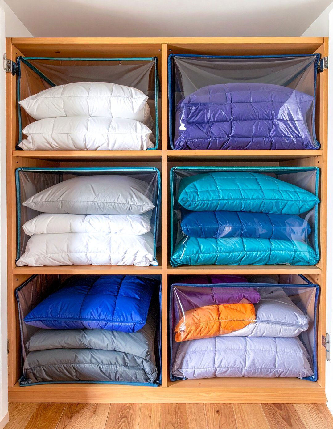 Cube Storage Comforter Organizers - 20 Comforter Storage Ideas