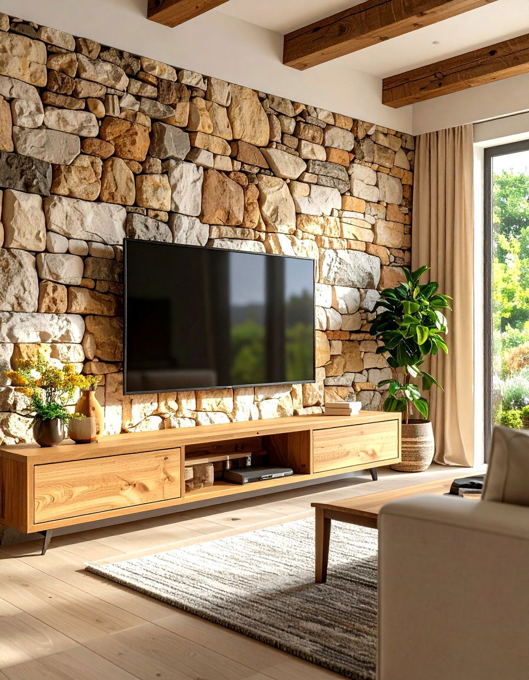 Cultured Stone Veneer Accent Wall - 20 Tv Wall Ideas