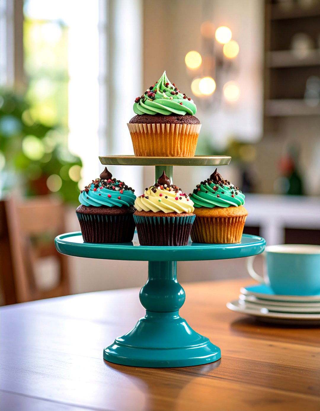 Cupcake Tower Graduation Centerpiece - 20 Graduation Centerpiece Ideas