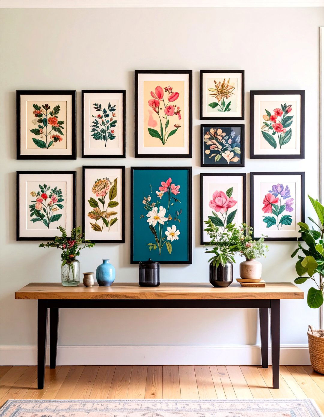 Curate a Botanical Prints Gallery Wall - 20 Boho Farmhouse Decor Ideas