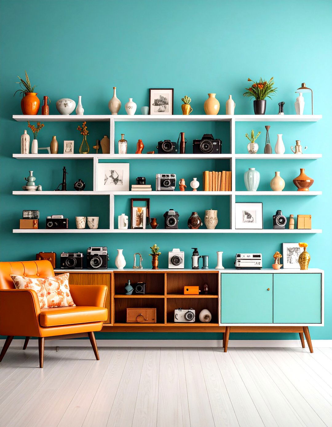 Curate a Display of Vintage Collections - 20 Vintage Living Room Ideas