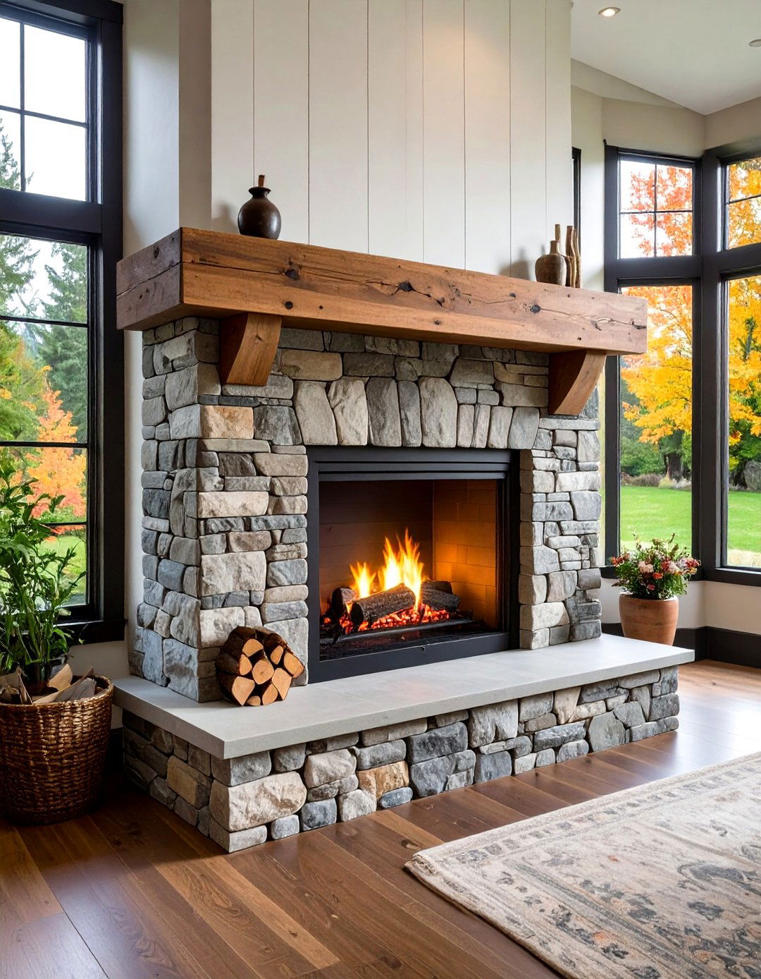 Curated Ceramics on the Fireplace Mantel - 20 Fireplace Decor Ideas