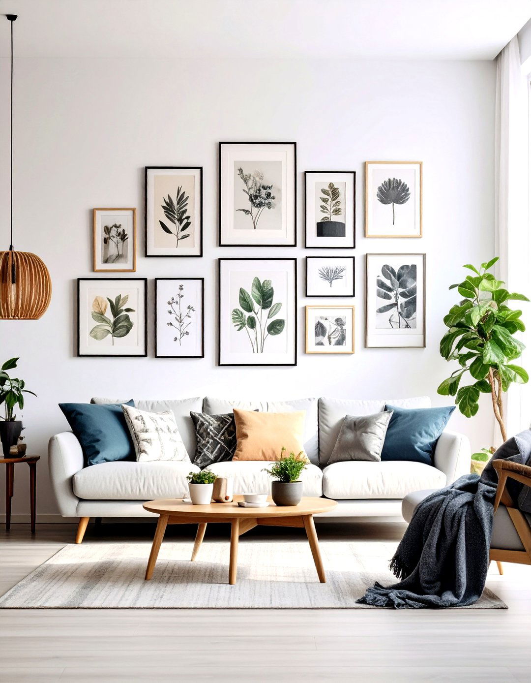 Curated Gallery Walls Personalize the Living Room - 20 Cozy Living Room Ideas