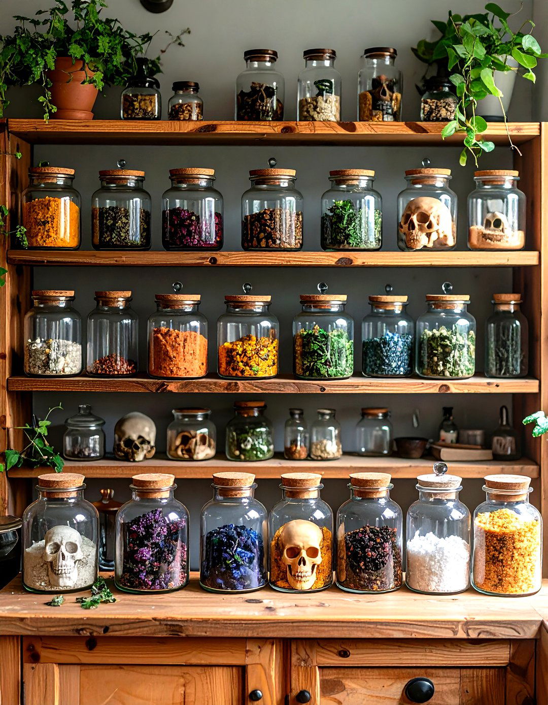 Curated Oddities and Dark Art Personalize Shelving - 20 Gothic Kitchen Ideas