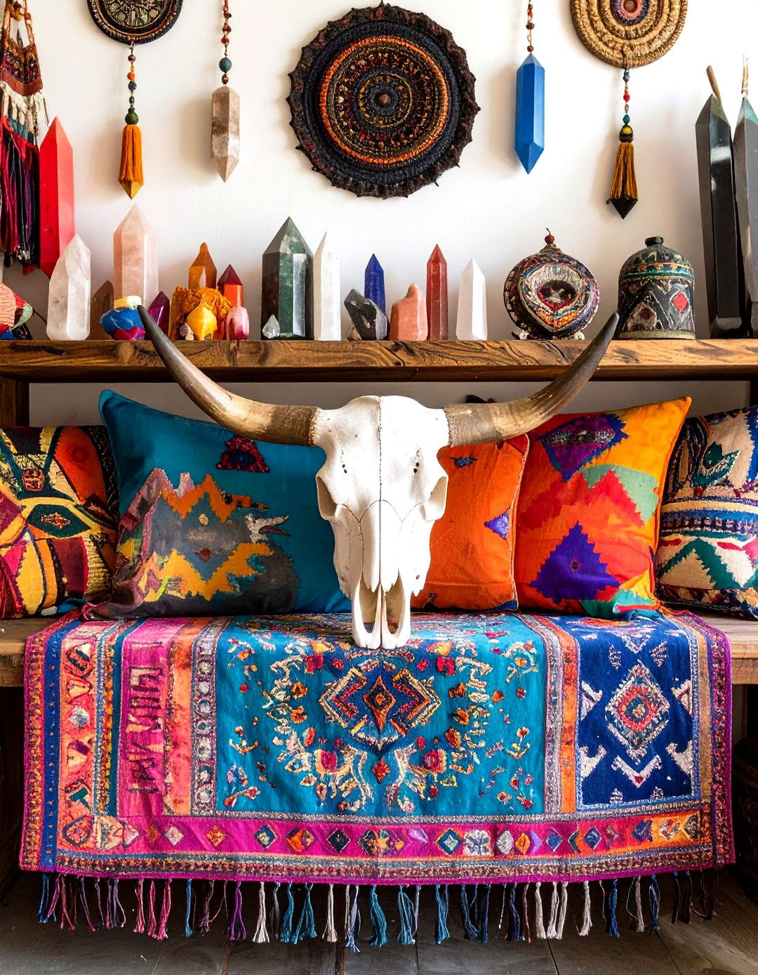 Curated Skull Motifs Meet Global Textiles - 20 Gothic Boho Decor Ideas
