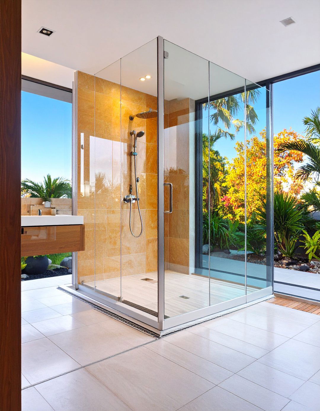 Curbless Barrier Free Shower - 20 Bathroom Shower Ideas