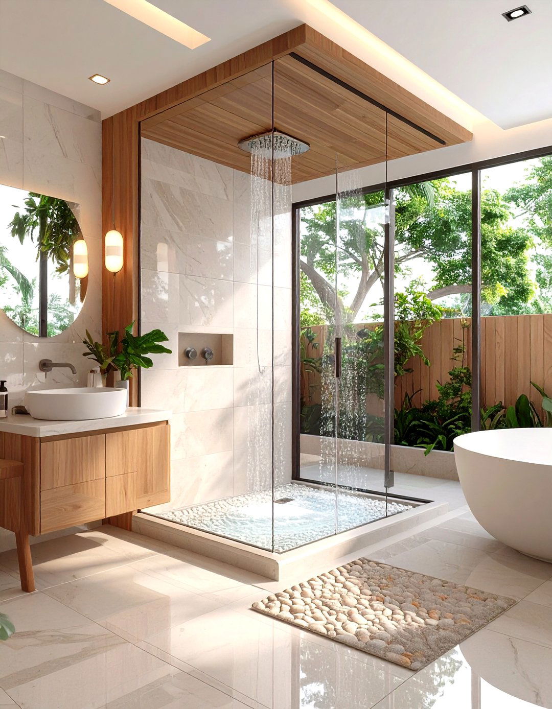 Curbless Entry Splash Guard - 20 Half-wall Shower Ideas