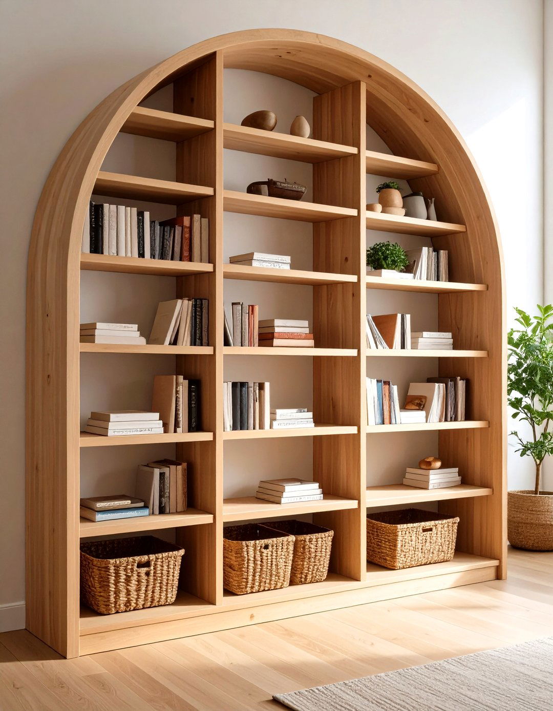 Curved Arch Bookshelves - 20 Boho Nursery Ideas