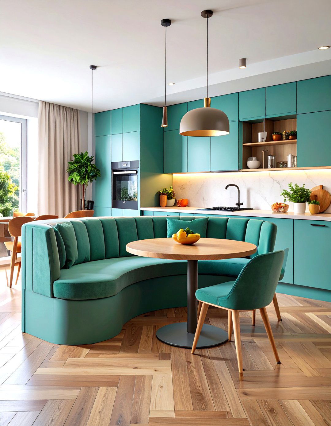Curved Banquette Eat in Kitchen Corner - 20 Eat in Kitchen Ideas