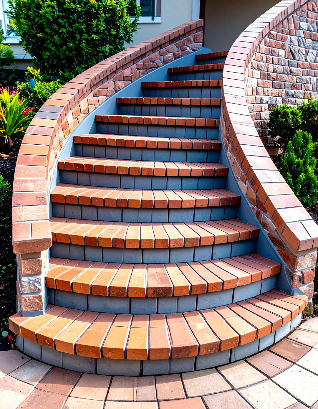 Curved Brick Front Steps - 20 Front Step Ideas