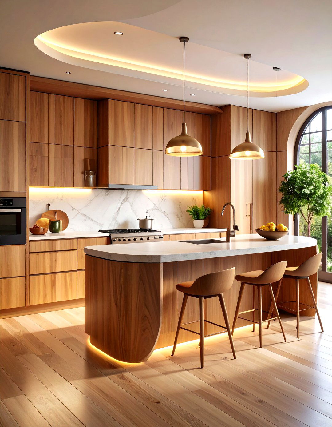 Curved Cabinet One Wall Kitchen - 20 One Wall Kitchen Ideas