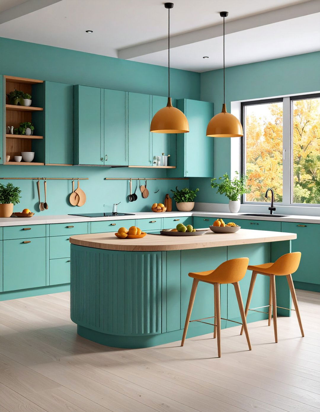 Curved Cabinetry - 20 Scandinavian Kitchen Ideas