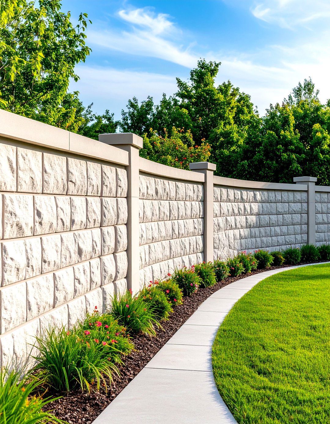 Curved Cinder Block Fence Design - 20 Cinder Block Fence Ideas