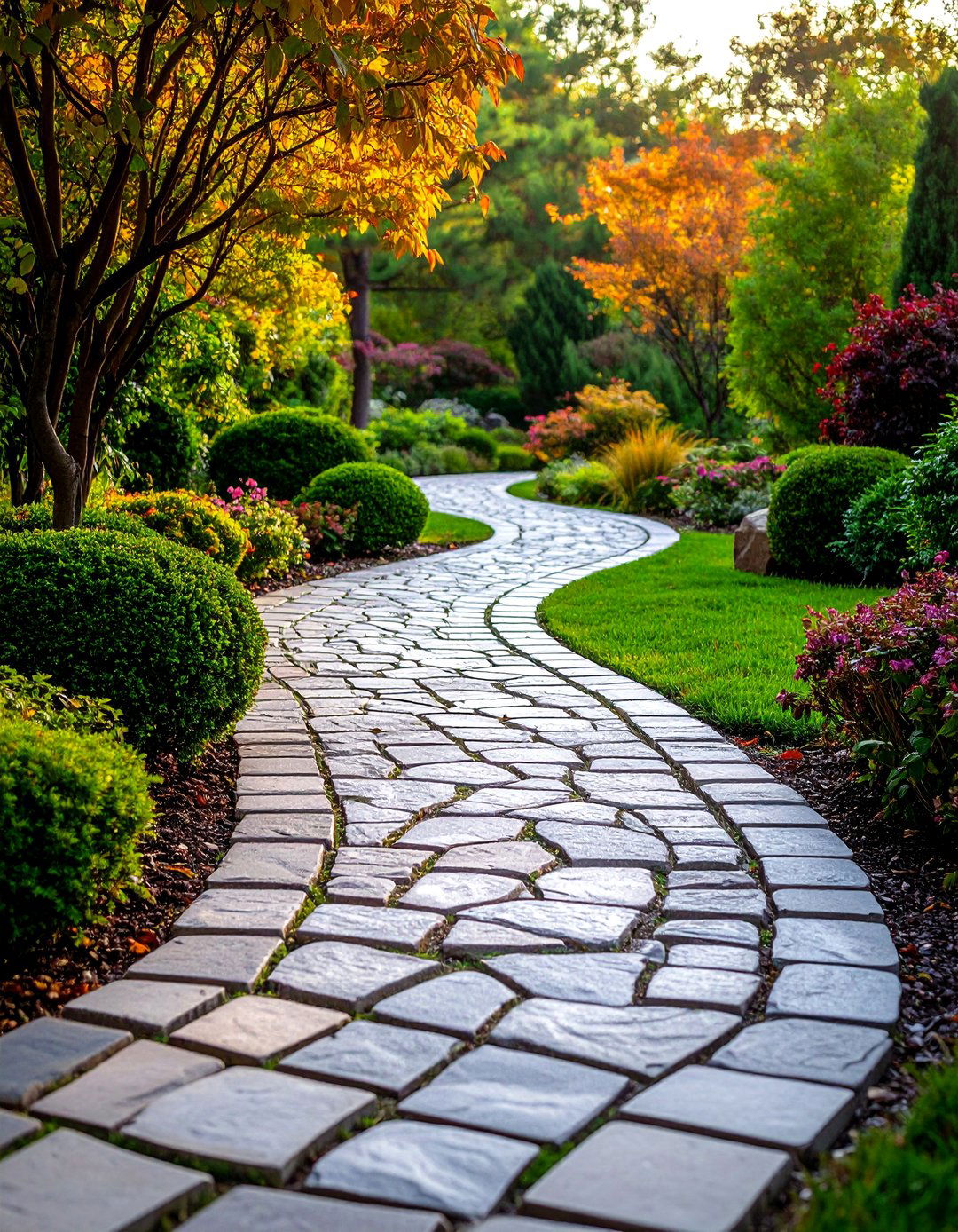 Curved Cobblestone Walkway - 20 Cobble Stone Walkway Ideas
