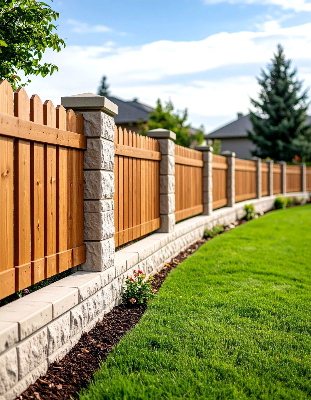 Curved Concrete Block Fence - 20 Concrete Block Fence Ideas
