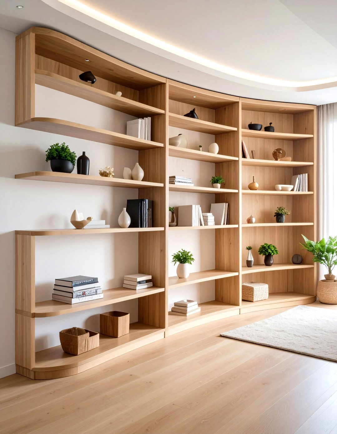 Curved Corner Shelf For Soft Aesthetics - 20 Corner Shelf Ideas